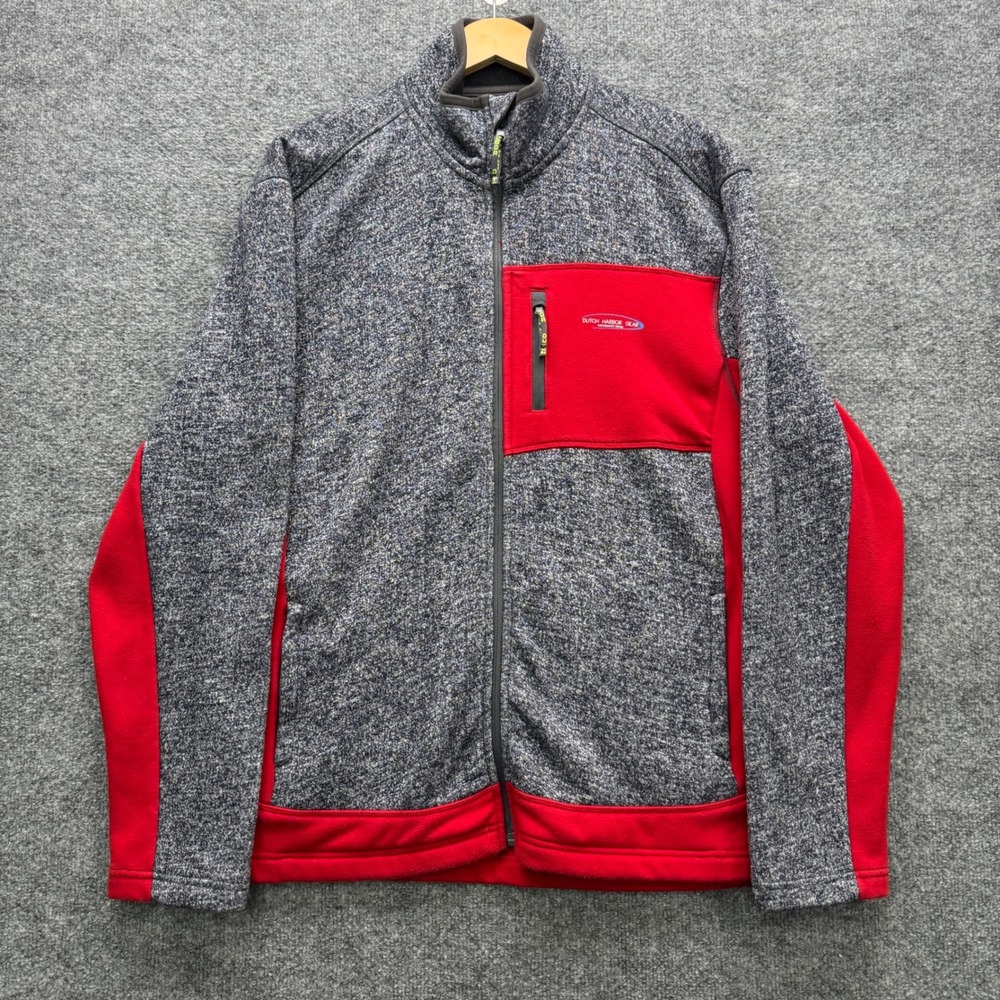 Dutch Harbor Gear Performance Series Jacket Mens 2XL Gray Red Fleece Outdoor